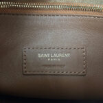 Saint Laurent Le 5 A 7 Supple Small In Suede Coffee